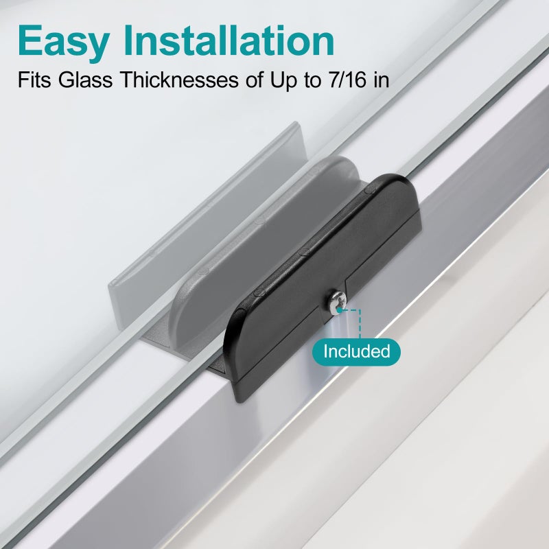 VYH M6219 Sliding Shower Door Bottom Guide for Sliding Shower Door (Top Hung) Shower Door Guide, 1/2 in Channels for Glass Shower Door Plastic Guide(2 Pack(Black) - Image 5